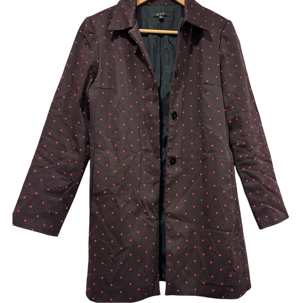 S & D black & pink pin dot/polka dot Blazer Size Medium
